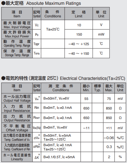 AKM旭化成HG-302C霍爾元件